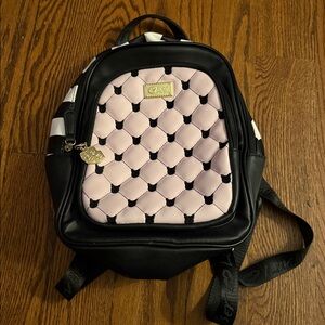 Pink and Black Quilted MINI backpack, Betsy Johnson good used condition